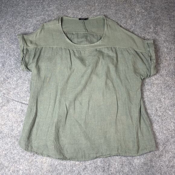 LUNGO L’ARNO Tunic Top 1X 100% Linen Made in Italy Lightweight Travel Lagonlook - Picture 1 of 7